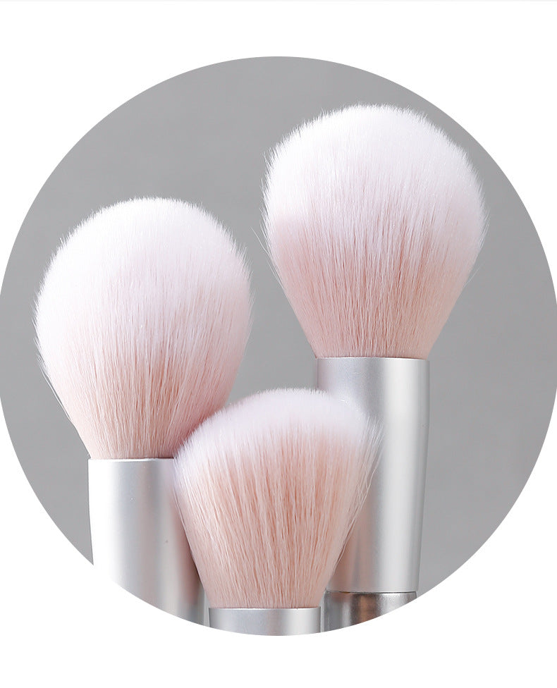 Xixi Light Feather Face Double Head Makeup Brush Easy Makeup Long Rod Flat Head Makeup Brush Novice Student Beauty Makeup Tool