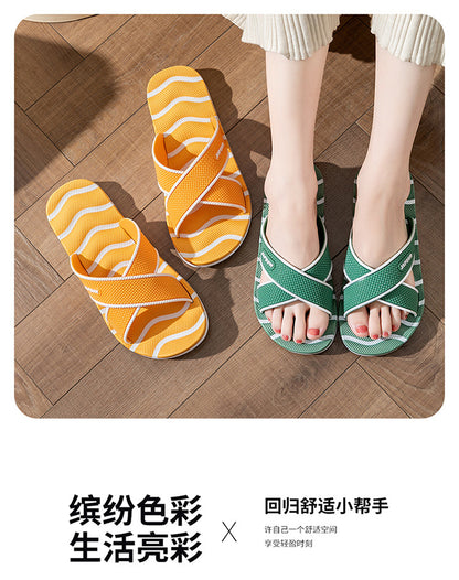 Home Eva Slippers for Women, Non-Slip Bathroom Bathing Slippers for Men, Summer Outdoor Wear, Beach Trendy Slippers, Factory Direct Sales