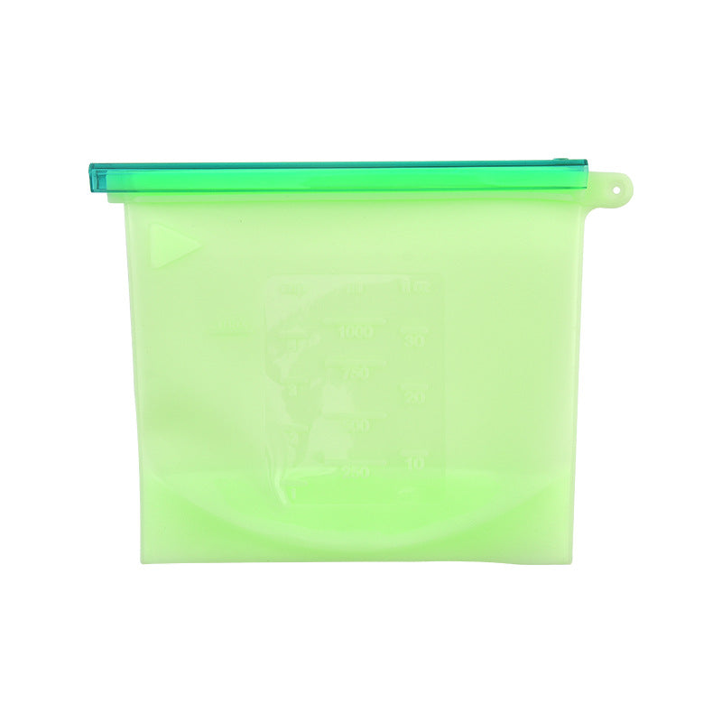 Sealed bag food grade fresh-keeping bag refrigerator vegetable and fruit storage bag sealed bag with pull rod silicone fresh-keeping bag
