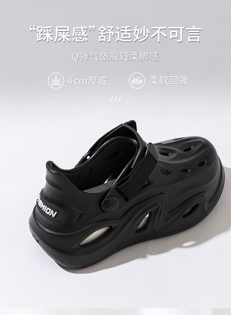 2025 Croc Shoes Men's Summer New Outerwear Non-Slip Soft Sole Baotou Men's Shoes Sports Coconut Sandals