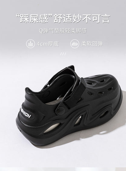 2025 Croc Shoes Men's Summer New Outerwear Non-Slip Soft Sole Baotou Men's Shoes Sports Coconut Sandals