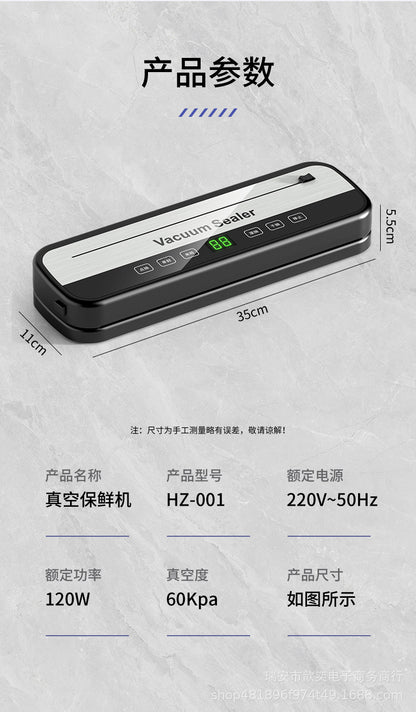 Vacuum Sealing Machine Food Preservation Machine Kitchen Plastic Household Vacuum Packaging Machine Wet and Dry Knife Cutting Sealing Machine