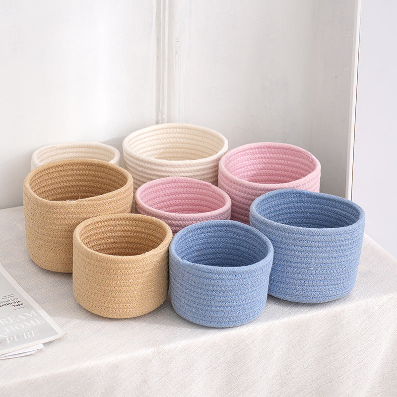 Small Cotton Rope Under-Bed Storage Box, Woven Under-Bed Storage Basket, Snack Basket, Home Storage Organizer