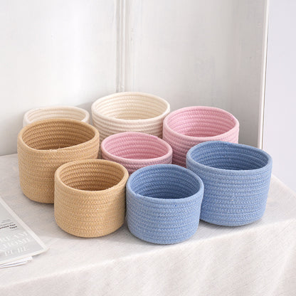 Small Cotton Rope Under-Bed Storage Box, Woven Under-Bed Storage Basket, Snack Basket, Home Storage Organizer