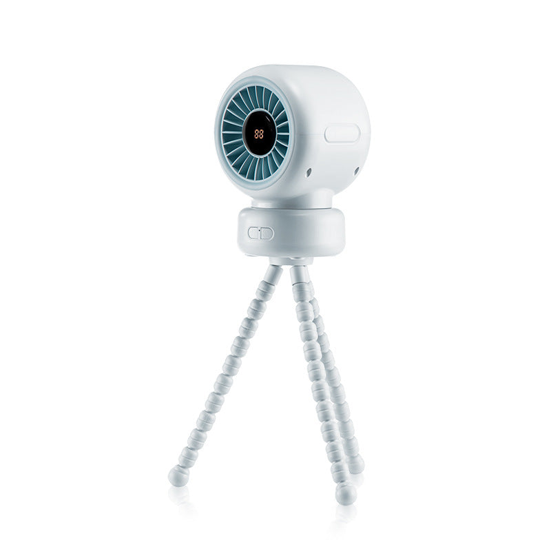 Cross-border stroller octopus mini fan outdoor silent large air volume shaking head can be handheld USB charging
