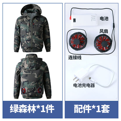 Summer Cooling Air-Conditioned Clothing for Men, Refrigeration Clothing with Fan, Welding Site Heatstroke Prevention Labor Protection Work Clothes