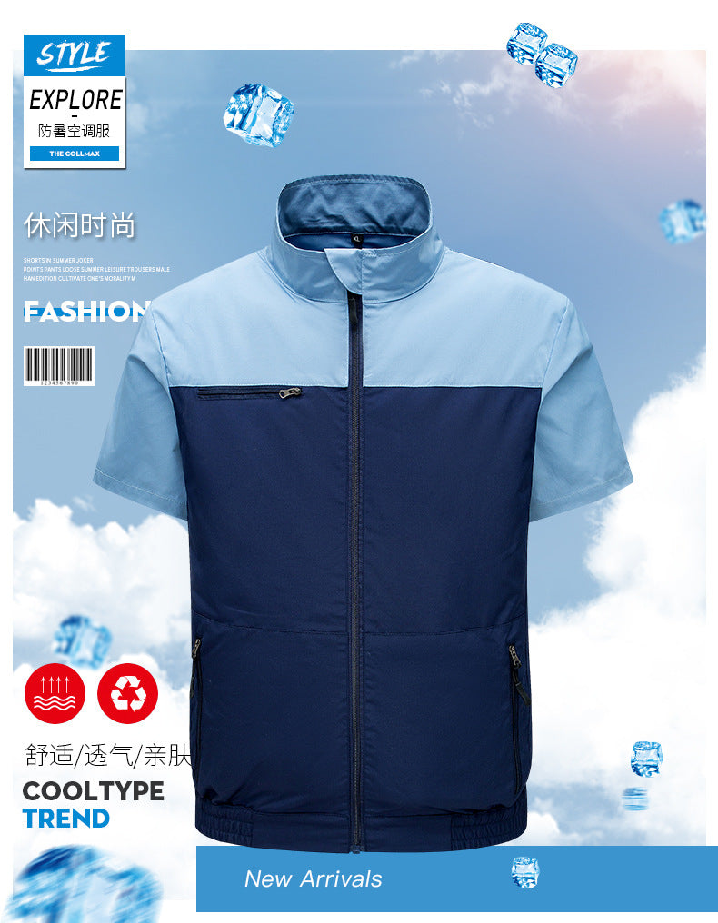 Cross-Border Summer Cooling Air-Conditioning Clothing with Fan Refrigeration Workwear Outdoor Heatstroke Prevention Fan Clothing Men's Labor Protection Clothing Work Clothes