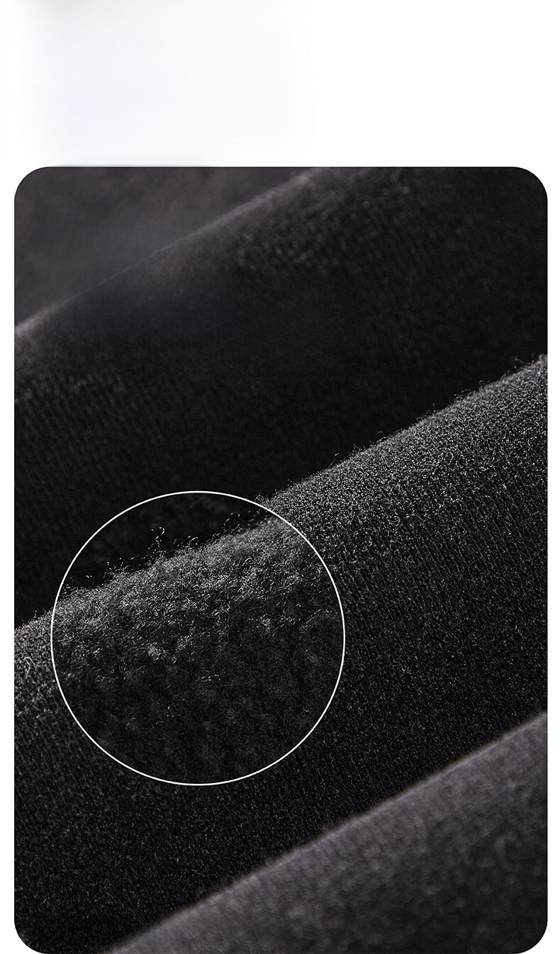TILANI men's sweater cardigan fleece-lined thickened zipper coat 360g washed vintage waxed casual hoodie