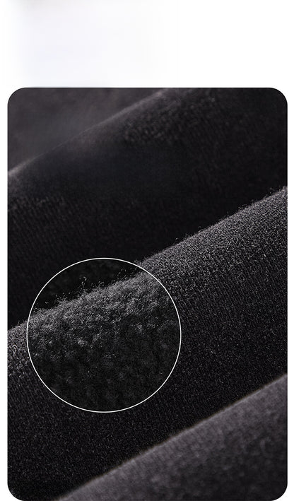 TILANI men's sweater cardigan fleece-lined thickened zipper coat 360g washed vintage waxed casual hoodie