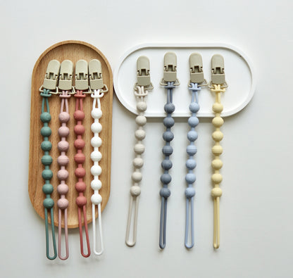 Ins Nordic Style New Plastic Clip Silicone Chain Baby Toy Grinding Stick Tooth Gum Silicone Chain Nipple Anti-losing Rope