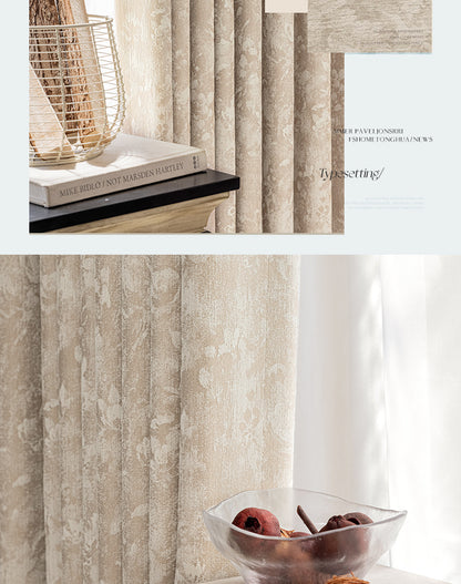 French Retro Chenille Jacquard Curtain Antique Living Room High-end Bedroom Shading High-end Sense Full Shading Curtain