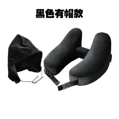 Outdoor Camping In-Stock H-Shaped Inflatable Travel Pillow, Travel Inflatable Neck Pillow, Neck Support Pillow, Portable Pillow for Airplane and High-Speed Rail