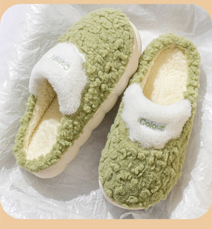 Cotton Slippers for Women, Cute Cartoon Indoor Non-Slip Warm Cotton Shoes for Students and Couples, Korean Style Slippers for Men, Winter Style