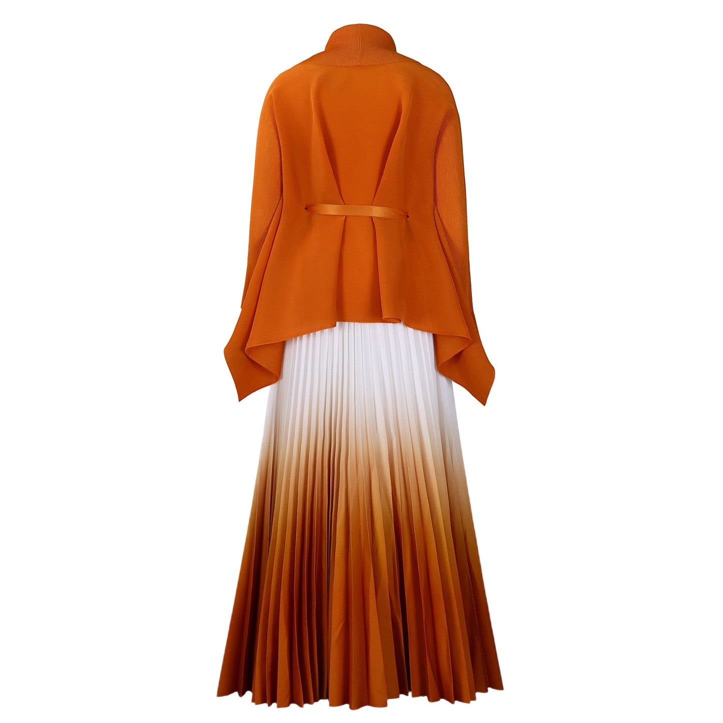 C8610 African plus size Women's Spring New Fashion Strap Bat Sleeve Top Gradient Color-changing Skirt Two-piece Set