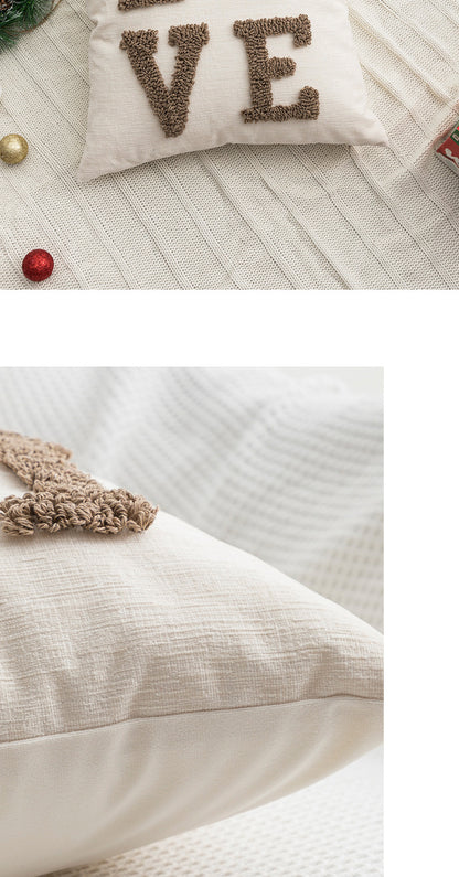 New Christmas pillow holiday decoration love pillow model room bedroom bedside tufted cushion pillowcase wholesale