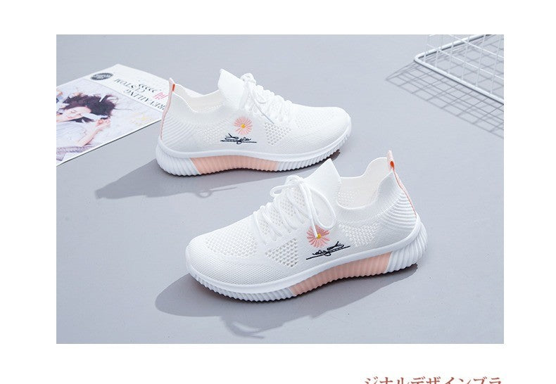 Mesh Shoes Women's Shoes 2023 New Autumn Breathable sneaker Women's Mesh Casual White Shoes Casual Slip-on