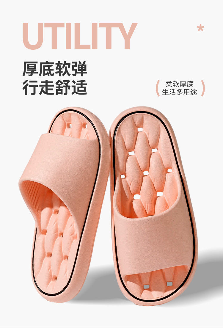 Slippers for Women, Summer Couples, Indoor Home Bathroom Bathing, Leaking, Non-Slip, Thick-Soled, Shit-Stepping Household Sandals, Slippers for Men