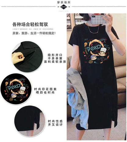 Breastfeeding Dress for Hot Moms When Going Out in Summer, Fashionable Cartoon T-Shirt Skirt, Breastfeeding Clothes, Maternity Clothes, Summer Clothes