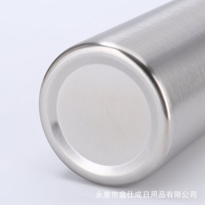 Cross-border factory direct sales 304 stainless steel American thermos portable single and double layer outdoor mountaineering water bottle