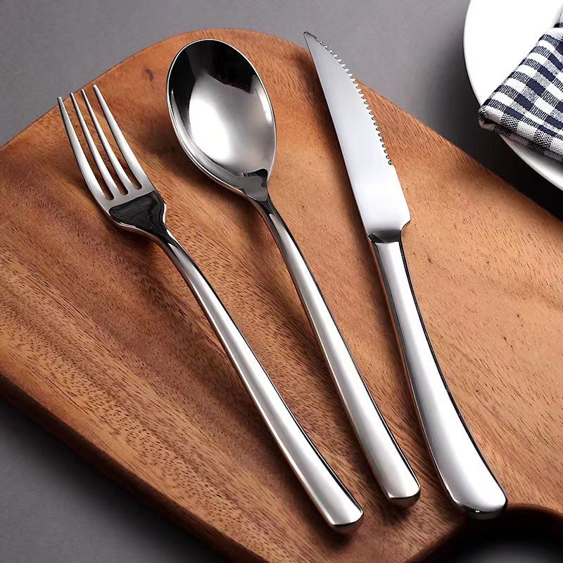 3 04 months light steak knife fork spoon thickened stainless steel tableware western food knife fork spoon dessert spoon upscale hotel restaurant