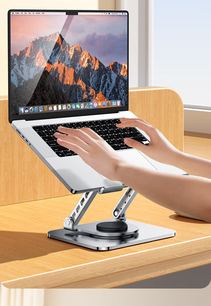 All-metal laptop bracket carbon steel 360-degree rotating foldable lifting desktop flat support frame