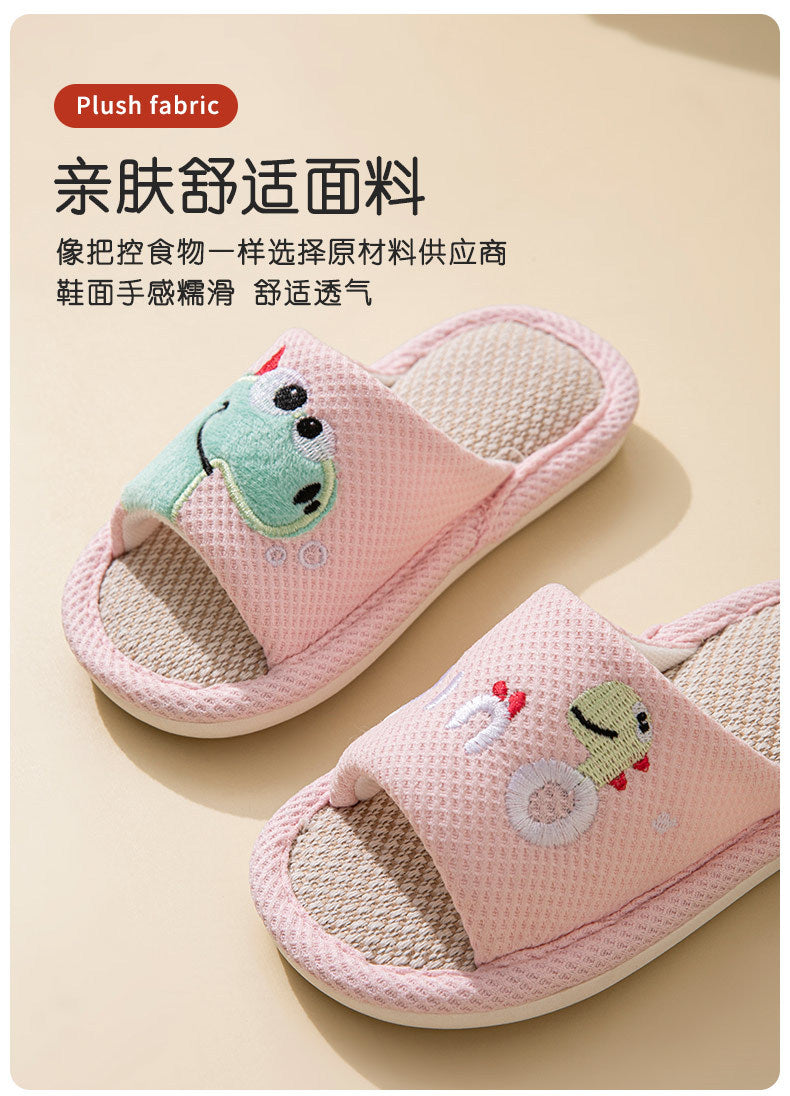 Small Dinosaur Boys and Girls Baby Open Toe Thickened Non-slip Pvc Summer Linen Sandals