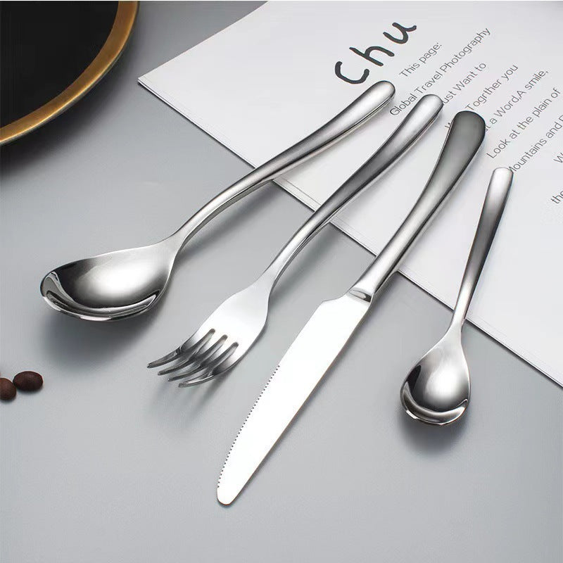 3 04 months light steak knife fork spoon thickened stainless steel tableware western food knife fork spoon dessert spoon upscale hotel restaurant