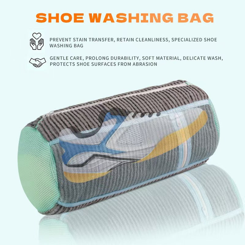 New Amazon Shoe Washing Bag with Lock, Single-Sided Mesh Chain for Laundry, Thickened Lazy Shoe Washing Bag, Machine Washable