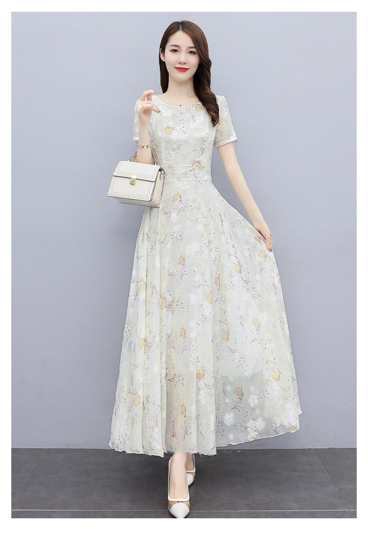 2022 Summer New Bohemian Long Dress to Ankle Chiffon dress Super Long Seaside Holiday Beach Dress for Women