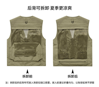 Four Seasons Photography Tooling Multi-Pocket Quick-Dry Vest Safety Waistcoat Logo Printing Men's and Women's Wear