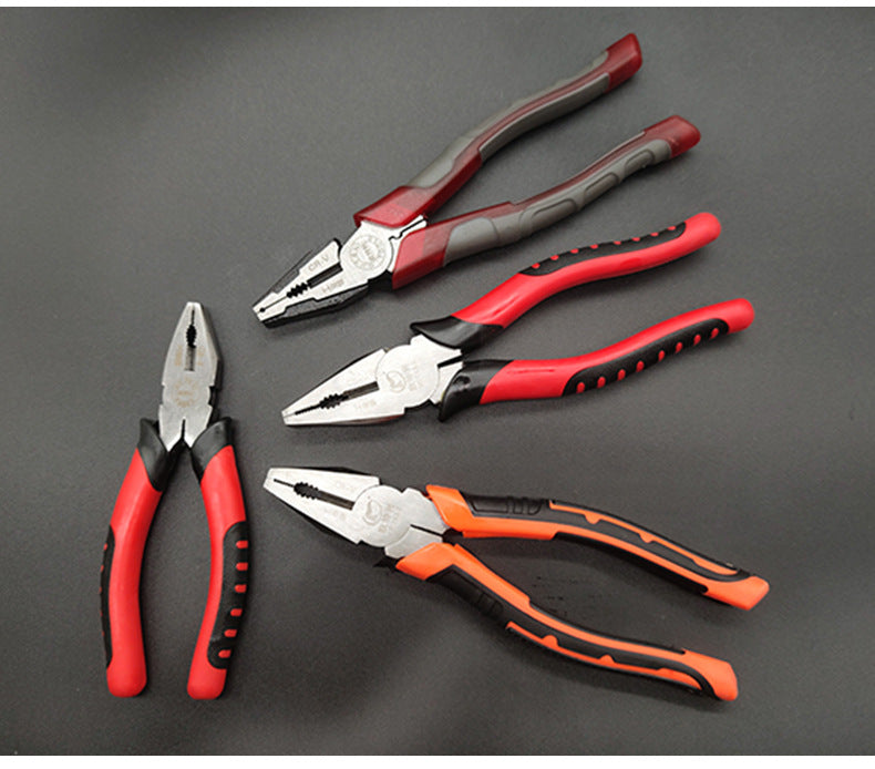 Pliers European Chrome Vanadium Steel Wire Pliers Source Factory Pvc Plastic Handle Tiger Pattern Vise 8inch Large Quantity Discount Pliers
