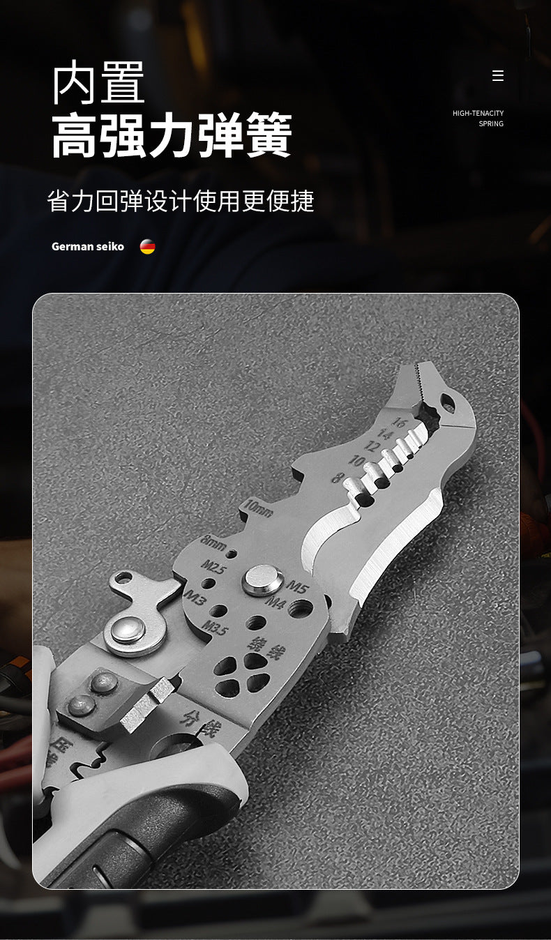Factory in stock wholesale German elbow wire stripper multi-function electrical pliers wire crimping pliers 12 in 1 wire cutter pliers