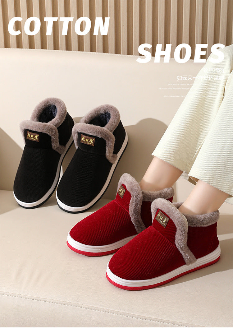 All-Inclusive Handmade Cotton Slippers for Women, Autumn and Winter Home Indoor Warm Dad Old Cotton Shoes Wholesale for Middle-Aged and Elderly Men