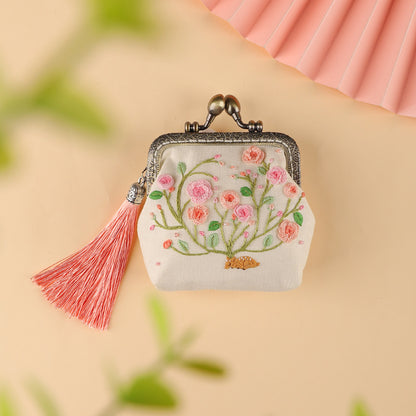 cross-border good embroidery diy manual self-embroidery beginner material bag antique suzhou embroidery gold bag embroidery ribbon embroidery