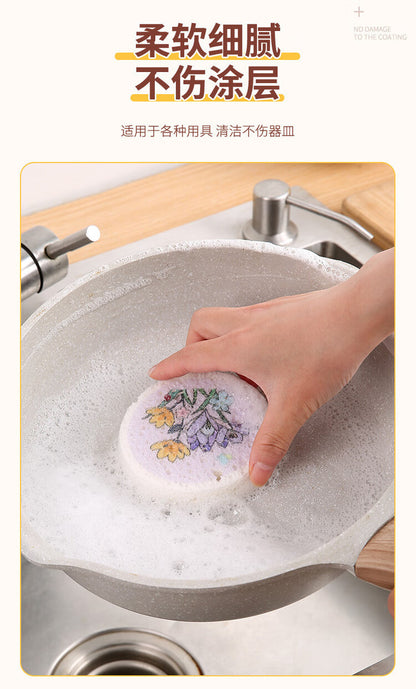 Compressed Wood Pulp Cotton Kitchen Cleaning Dishwashing Sponge Compressed Sheet Absorbs Water, Decontaminates and Does Not Stick to Oil Sponge Block Cartoon Printing