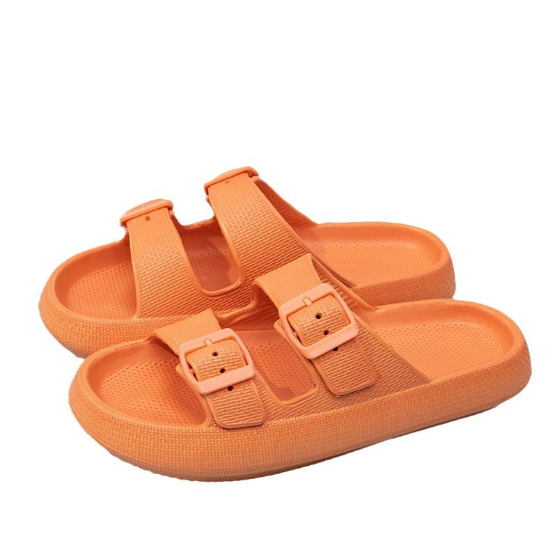 Foreign Trade Double Buckle Cool EVA Slippers Lovers Women's Beach Slippers Classic Men's Slippers