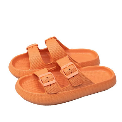 Foreign Trade Double Buckle Cool EVA Slippers Lovers Women's Beach Slippers Classic Men's Slippers