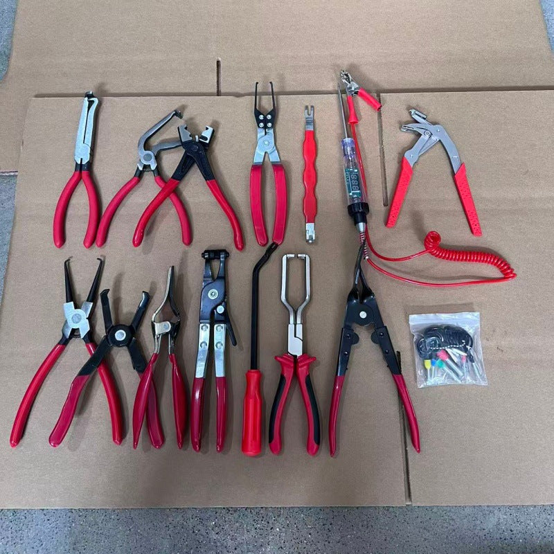Red and black elbow 60 degree power-off pliers bolt pliers multi-purpose pliers car oil pipe separation harness pliers cross-border pliers