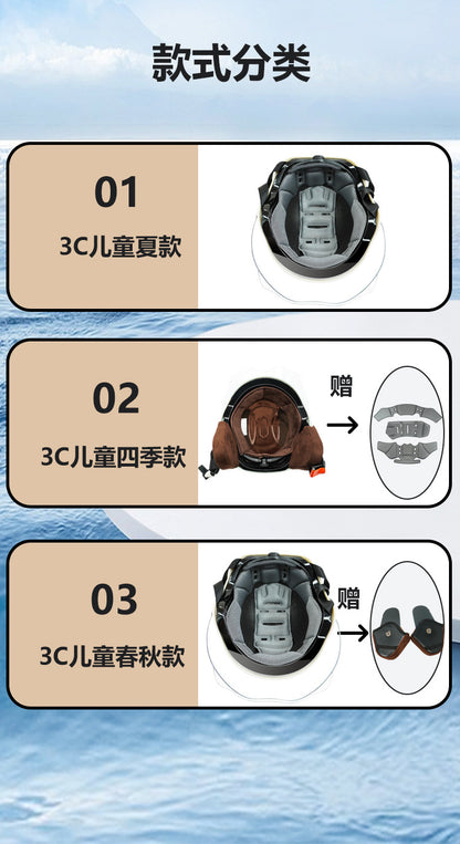 3C Certified Motorcycle Helmet Summer Collision Avoidance for Boys and Girls Aged 6-14 Four Seasons Universal Electric Vehicle Safety Helmet