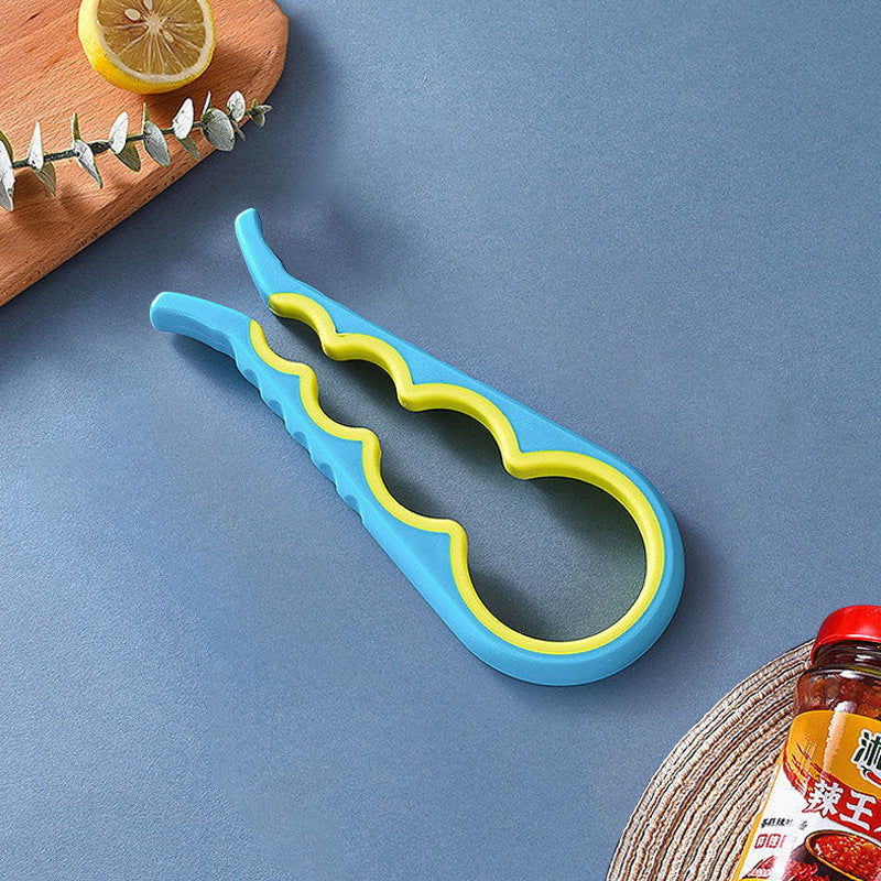 in stock four-in-one bottle opener kitchen multifunctional can opener can screwing cap non-slip labor-saving bottle opener