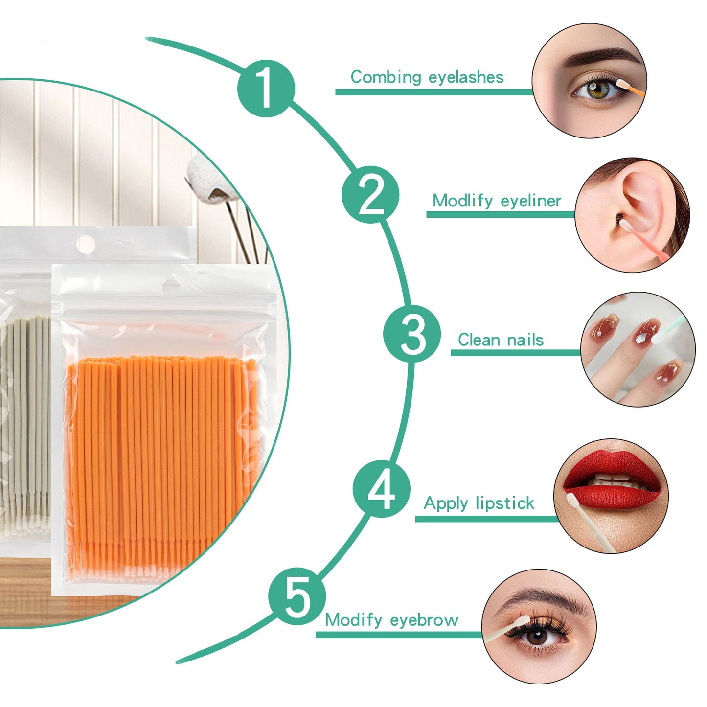 Wholesale New Macaron Color Removal Cotton Swab Grafting Eyelash Cleaning Cotton Stick Eyelash Multifunctional Nano Micro Coater