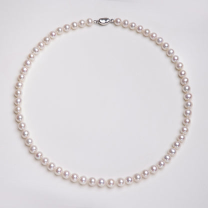 8-9 nearly round bright pearl necklace natural freshwater pearl necklace women send mother holiday gift box