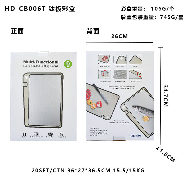 New in stock Amazon Explosions 3D Pattern Stainless Steel Cutting Board Titanium Cutting Board 304 Double-sided Cutting Board