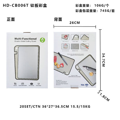 New in stock Amazon Explosions 3D Pattern Stainless Steel Cutting Board Titanium Cutting Board 304 Double-sided Cutting Board