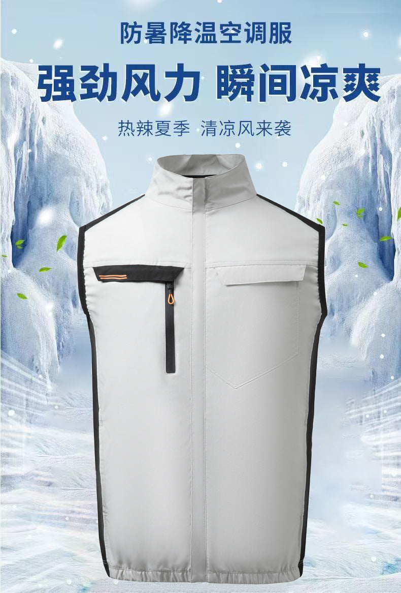 Summer Air-Conditioned Clothing Fan Clothing Sleeveless Cooling Refrigeration Sleeveless Outdoor Sports Sun Protection Vest USB Work Clothes