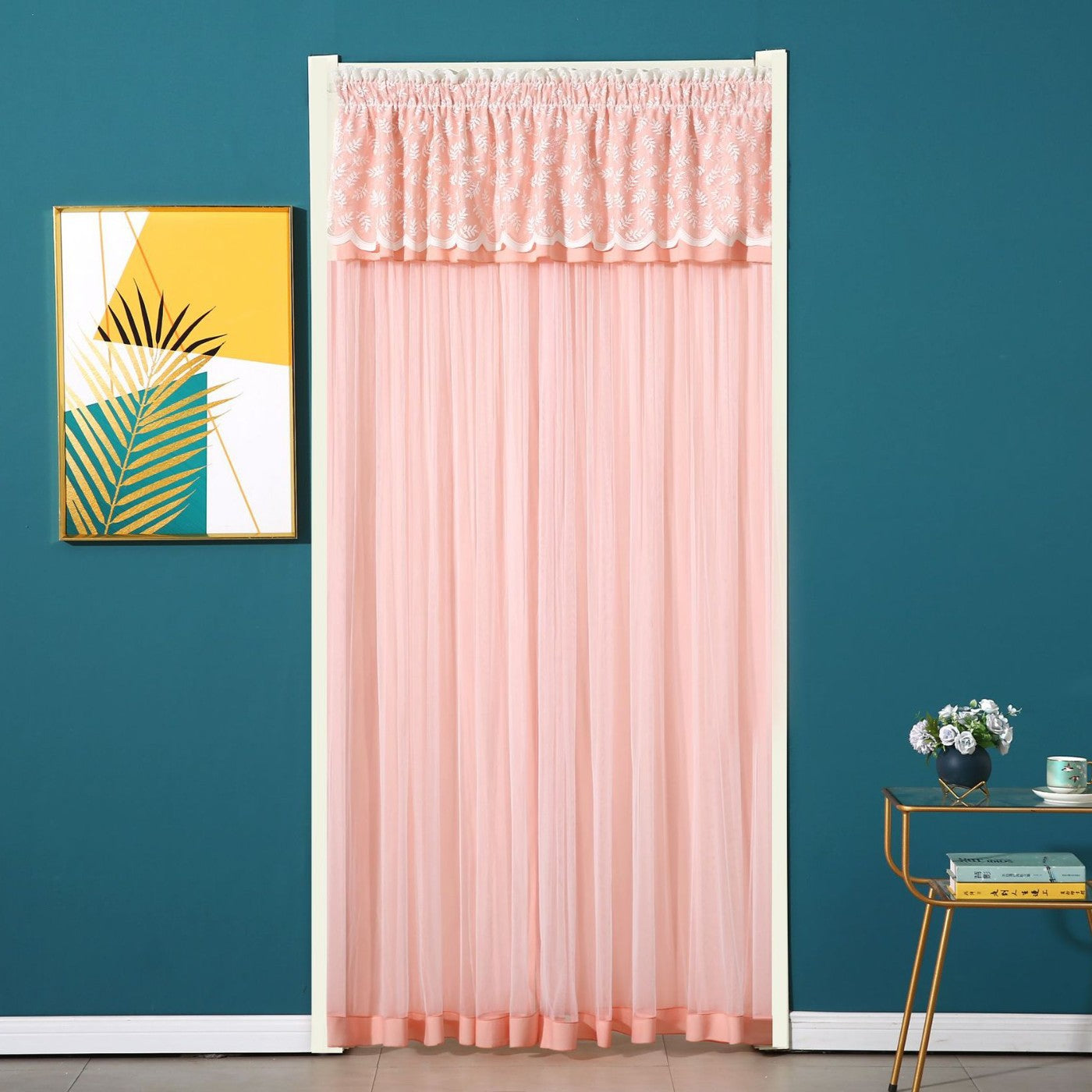 New Lace Anti-Mosquito Curtains, Door Curtains, Gauze Curtains, Entry Double-Layer Silent Bedroom Curtains, Fly-Proof Summer Curtains, Door Curtains