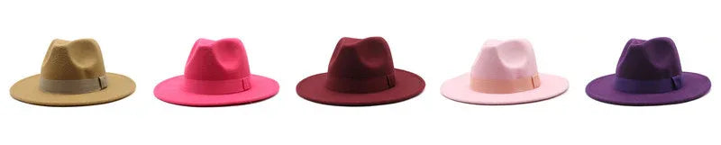 2023 New Hot Wide Brim Felt Fedora Hats With Bee Ribbon Autumn Winter Wedding Party Trilby Hat Men Gentleman Jazz Hats 56-58CM