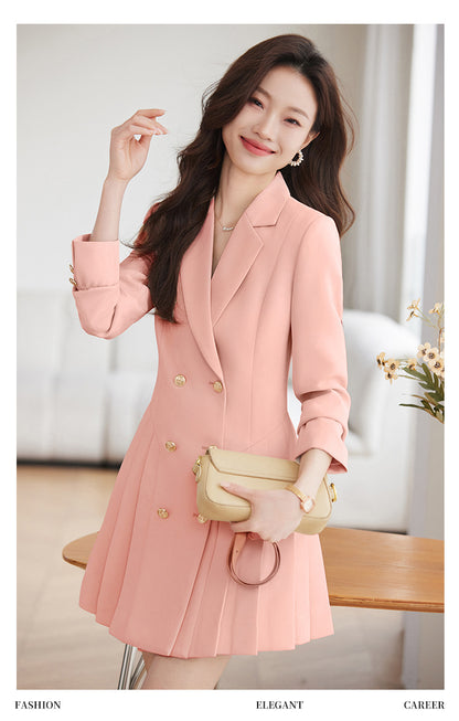 High-grade suit dress women's spring and autumn 2024 New elegant waist-tight small beauty salon professional work clothes