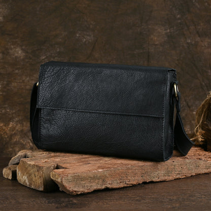 Ancient Trendy Guest Genuine Leather Men's Bag Single Shoulder Crossbody Bag Handmade Cowhide Backpack Simple Small Bag Crazy Horse Leather Men's Bag