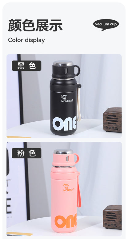 New Large-Capacity Straw Insulated Cup, Outdoor Portable Vacuum Double-Drink Cup, Household Double-Layer 316 Stainless Steel Water Cup